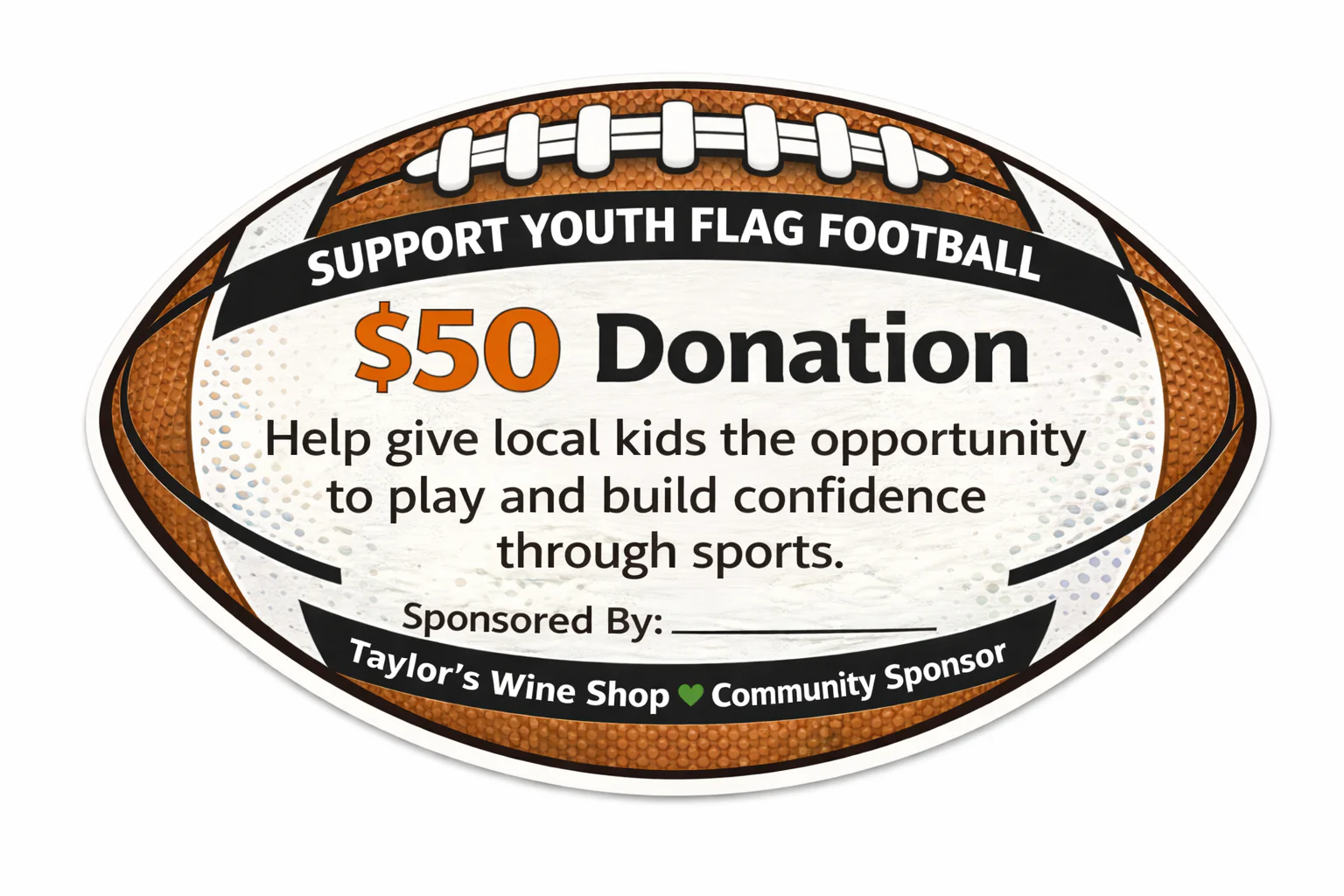 Support Youth Flag Football - $50 Donation
